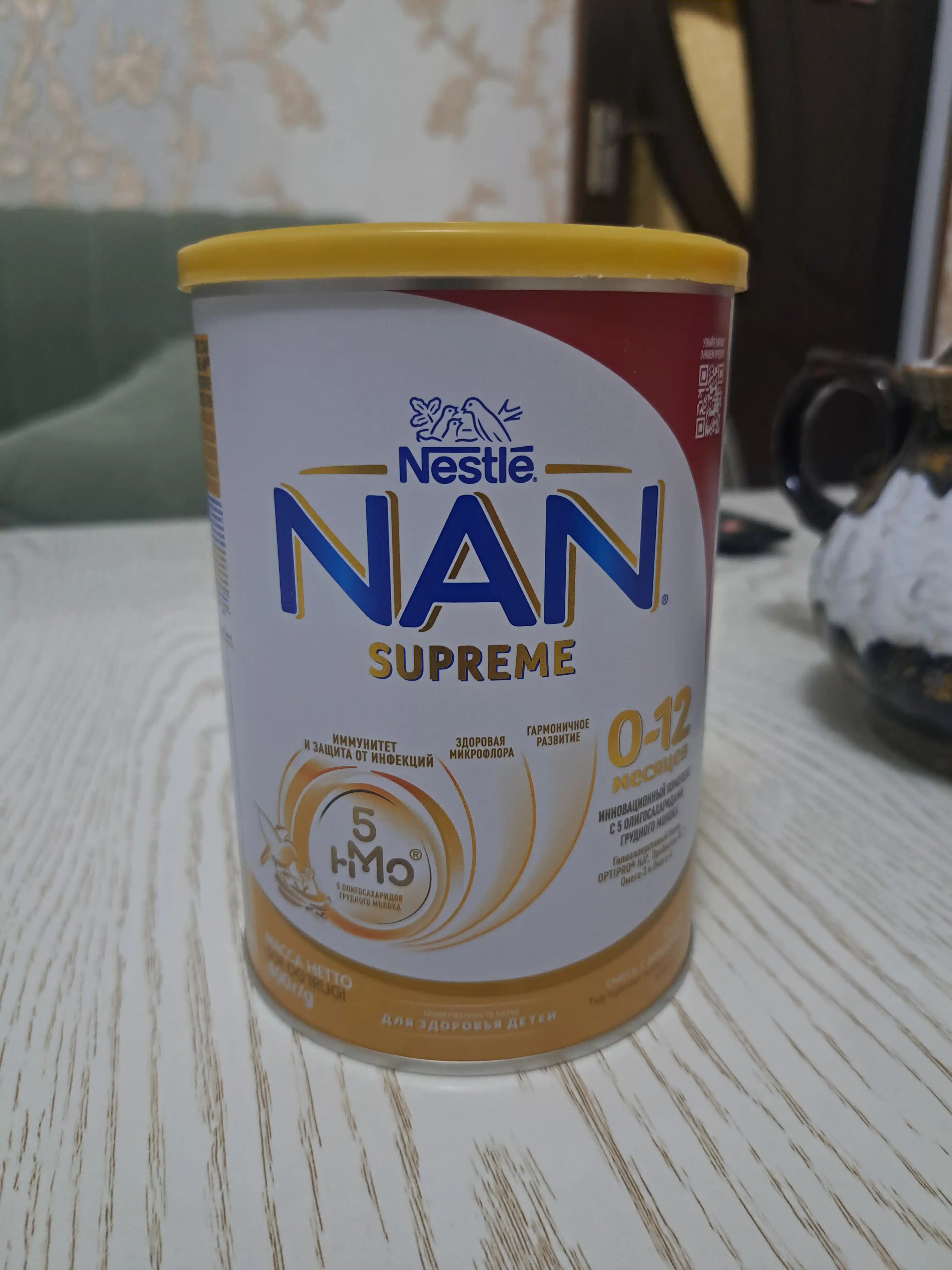 Детская сухая смесь "NAN Supreme" E107, молочная, 0-12 месяцев, 400 г