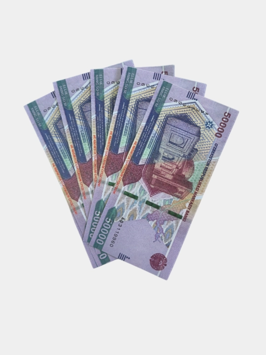 Suvenir pullar, so‘m kupyuralari, 50 ming, 100 mimg, 200 ming