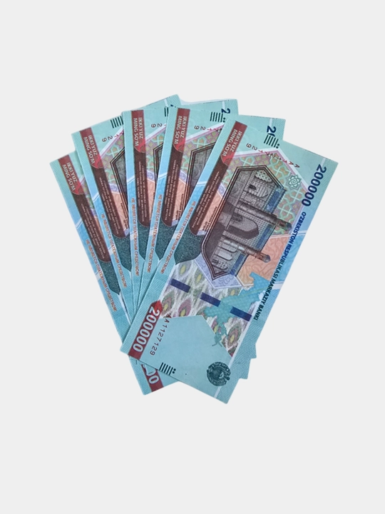 Suvenir pullar, so‘m kupyuralari, 50 ming, 100 mimg, 200 ming