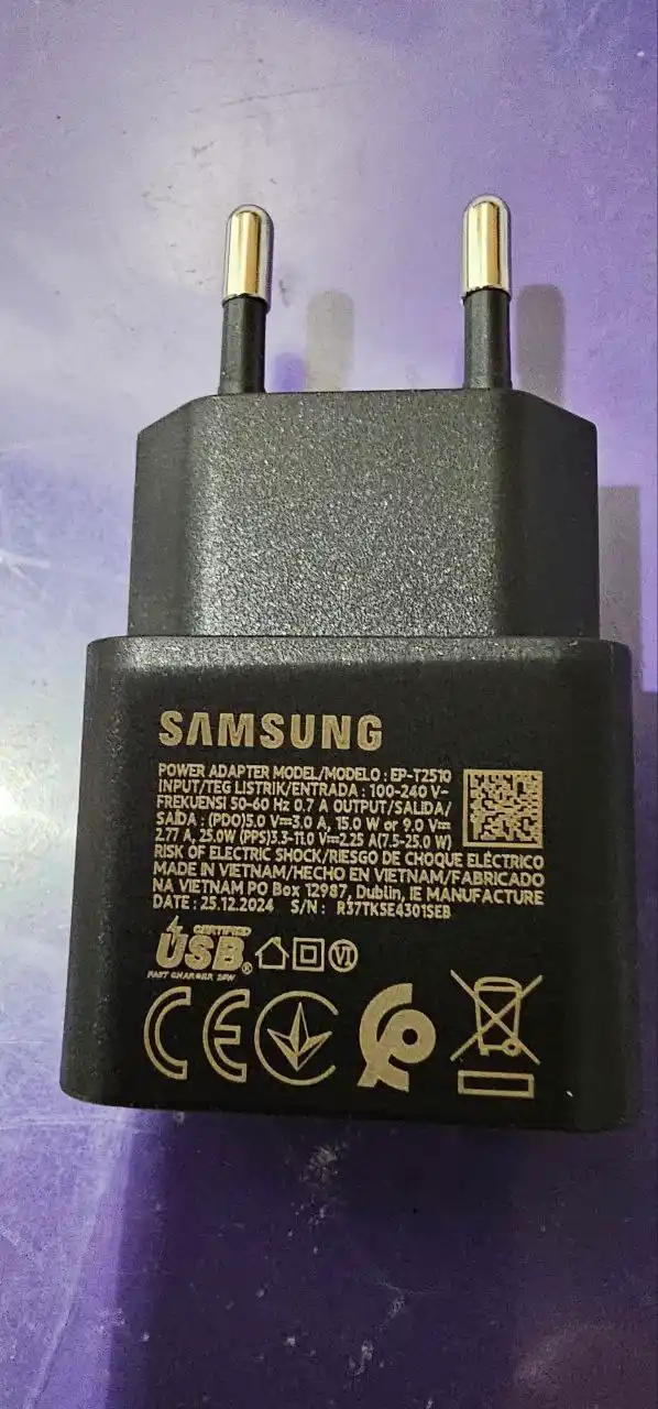 Зарядка Samsung 25w, c кабелем type-с, usb-c