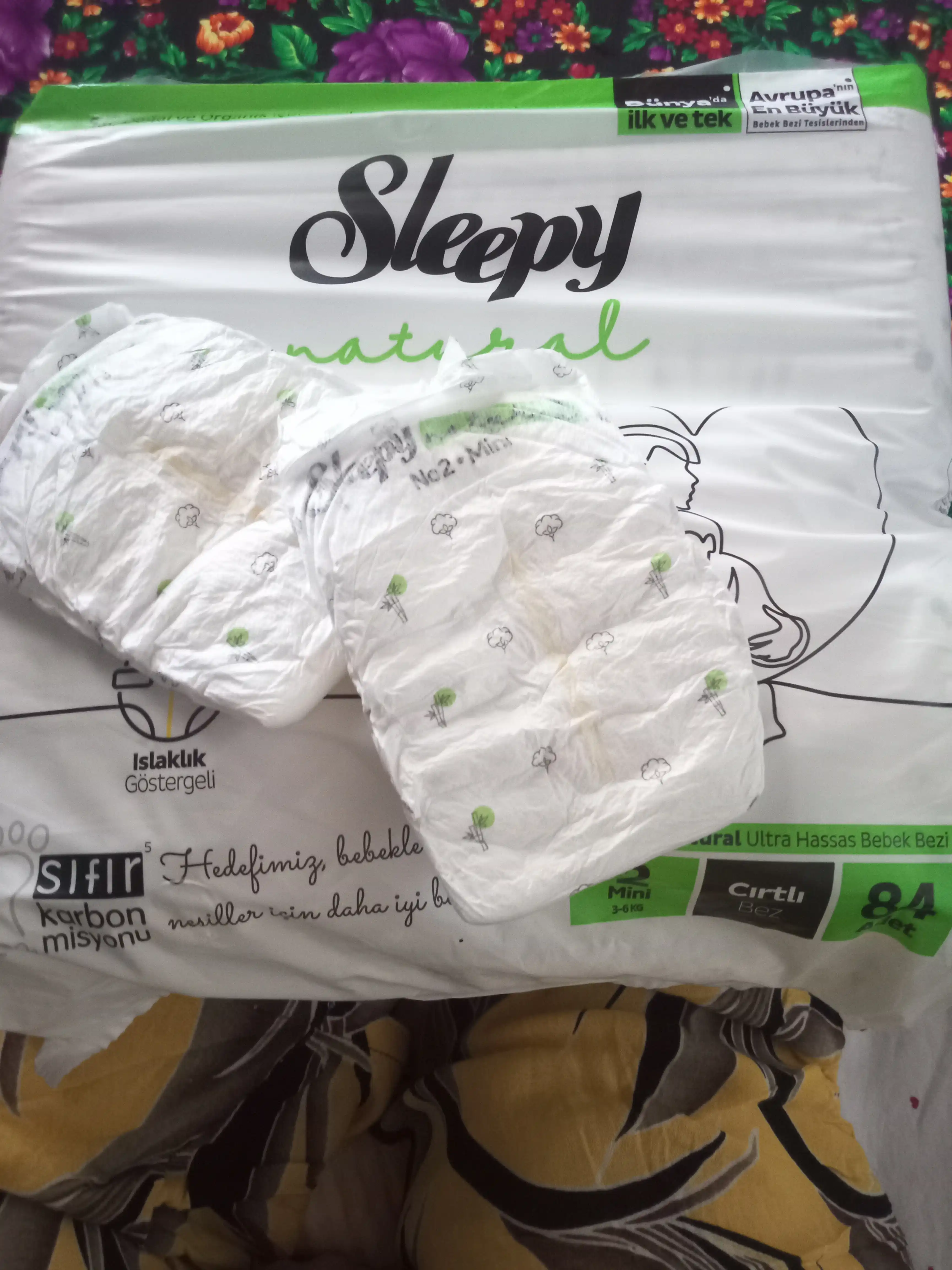 Детские подгузники Sleepy Natural Jumbo Sleepy №2, 3-6 кг, 84 шт