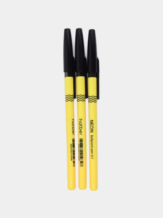 Sharikli ruchka Hatber NEON, ko'k, 0,7 mm, qopqoq va qisqichli, turli ranglar, 3 dona (7CB_50072) - 