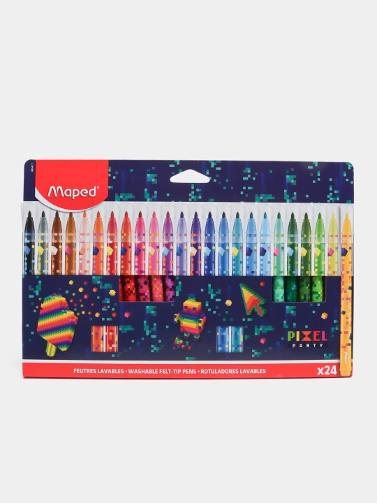 Фломастеры Maped Color’Peps PIXEL PARTY, 24 цвета, картонная коробка (845417) - 