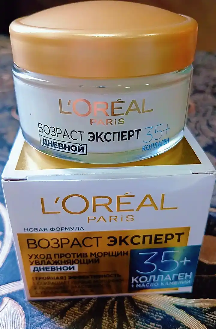 Yuz uchun krem L'Oreal Paris Yosh mutaxassisi, ajinlarga qarshi 35+, kunduzgi, 50 ml