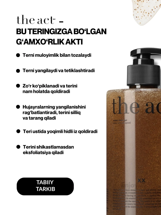 Dush uchun gel yog‘ The Act, namlovchi, skrabiruyushchi, erkaklar uchun, sovg'a to'plami