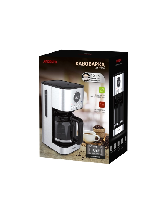 Кофеварка Ardesto FCM-D3200 - 900Вт/ капельная/ резервуар 1.5 л FCM-D3200