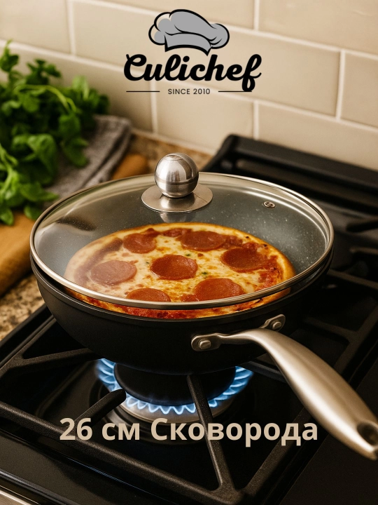 Chuqur tova, qopqoqli, marmar qoplamali, 26 sm - 