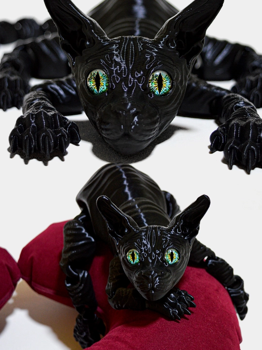 3D bosilgan sfinks mushukiga qarshi harakatlanuvchi o'yinchoq