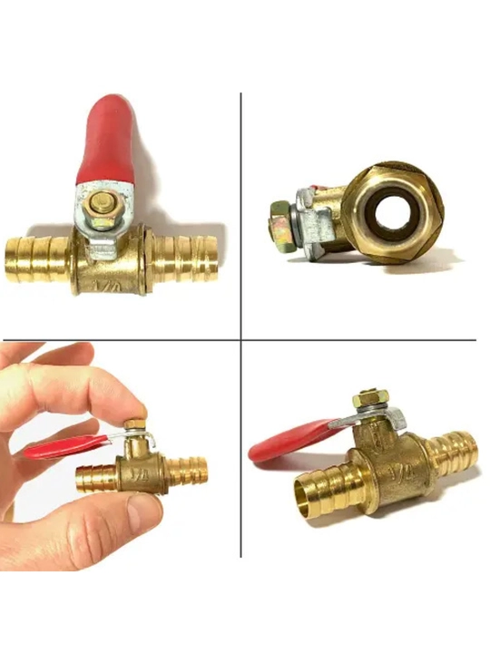 Sharli jez 1/4" pnevmatik kran, shlang uchun 8 mm li shtutserli archa