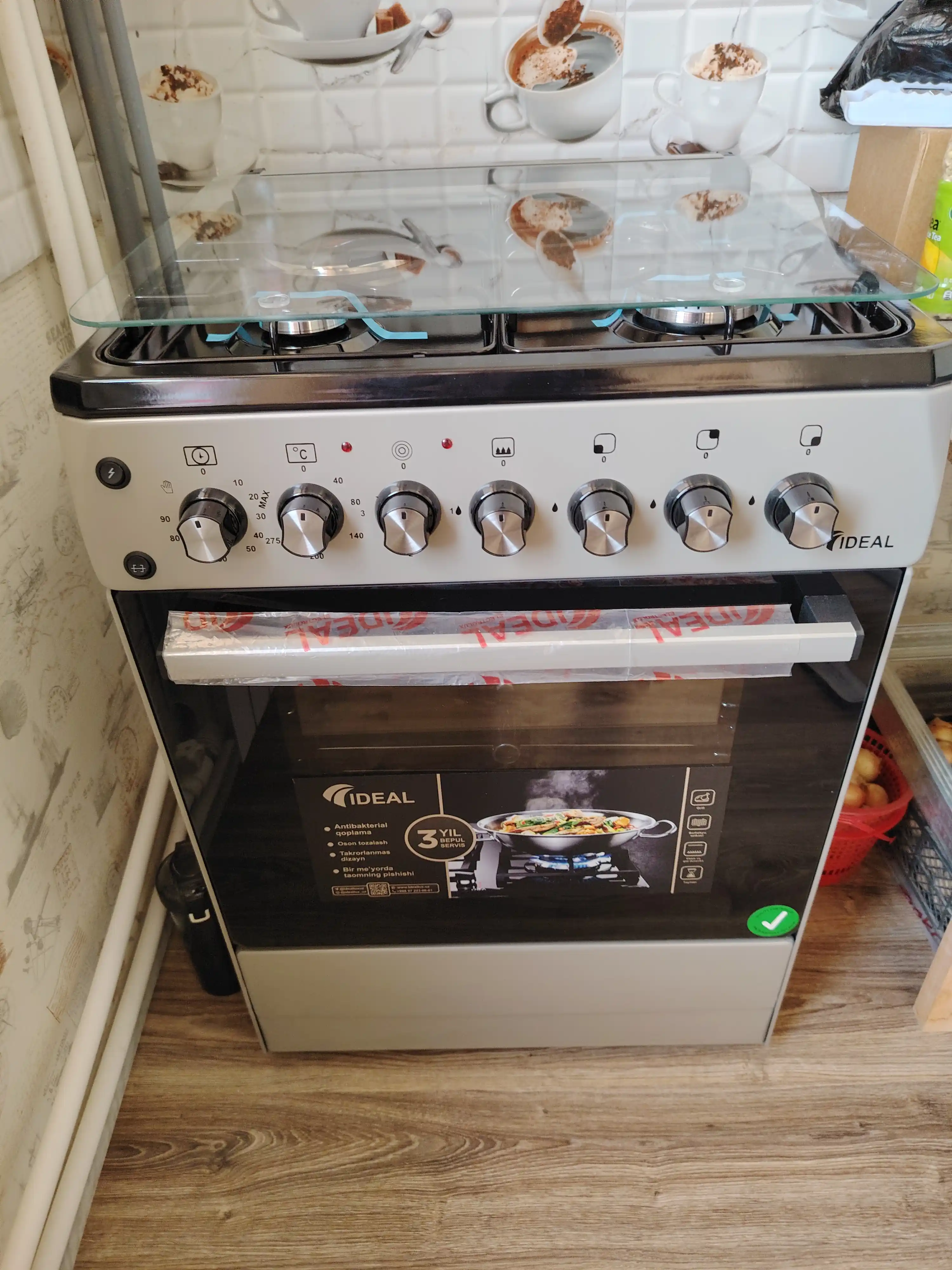 Ideal L400 gaz plitasi, 3 + 1 komfort, duxovka hajmi 65 l, 60 * 60