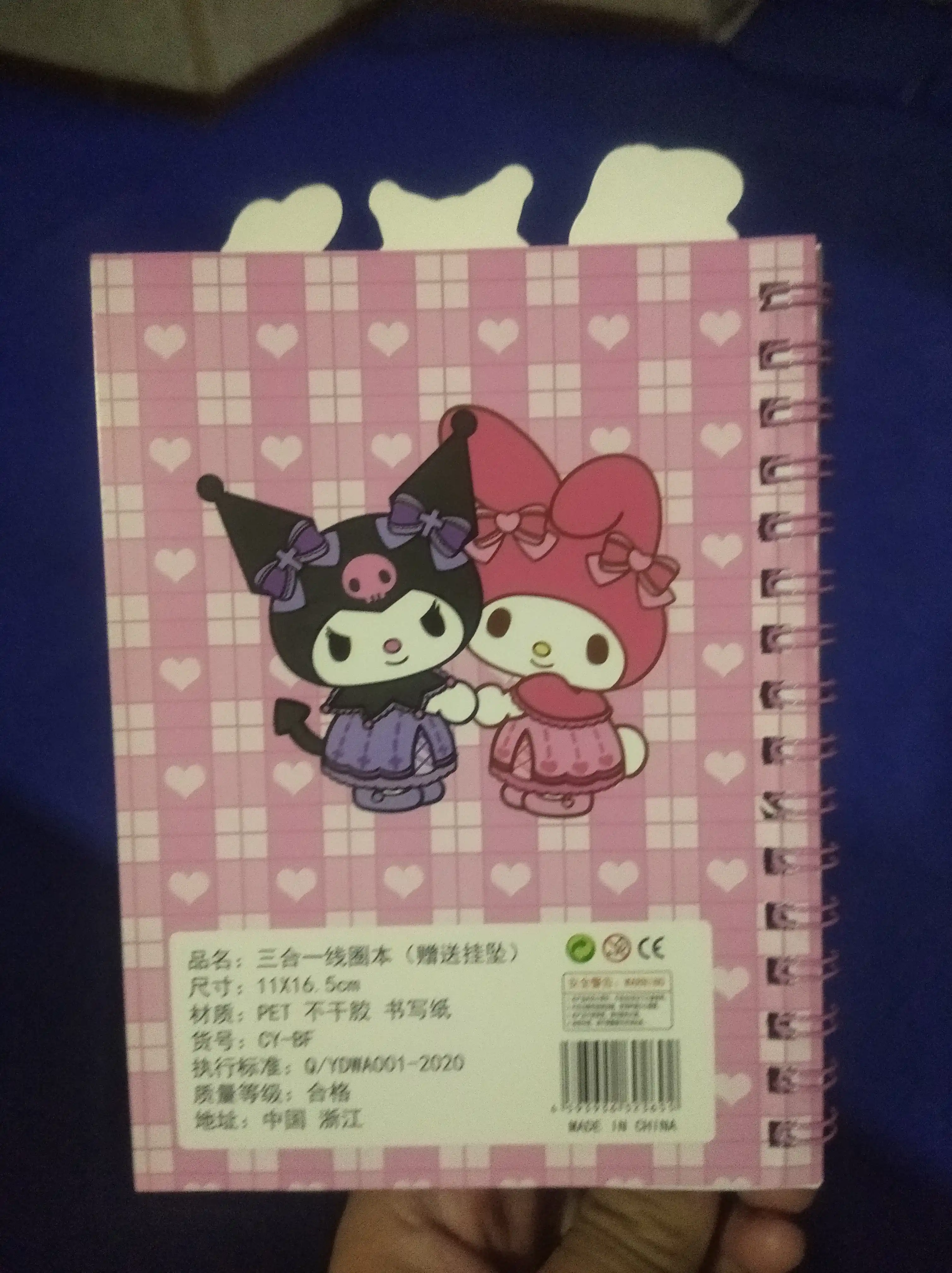Bloknot stiker bilan Kuromi Sanrio, stiker kitobi, o'lchami 16 * 12 sm