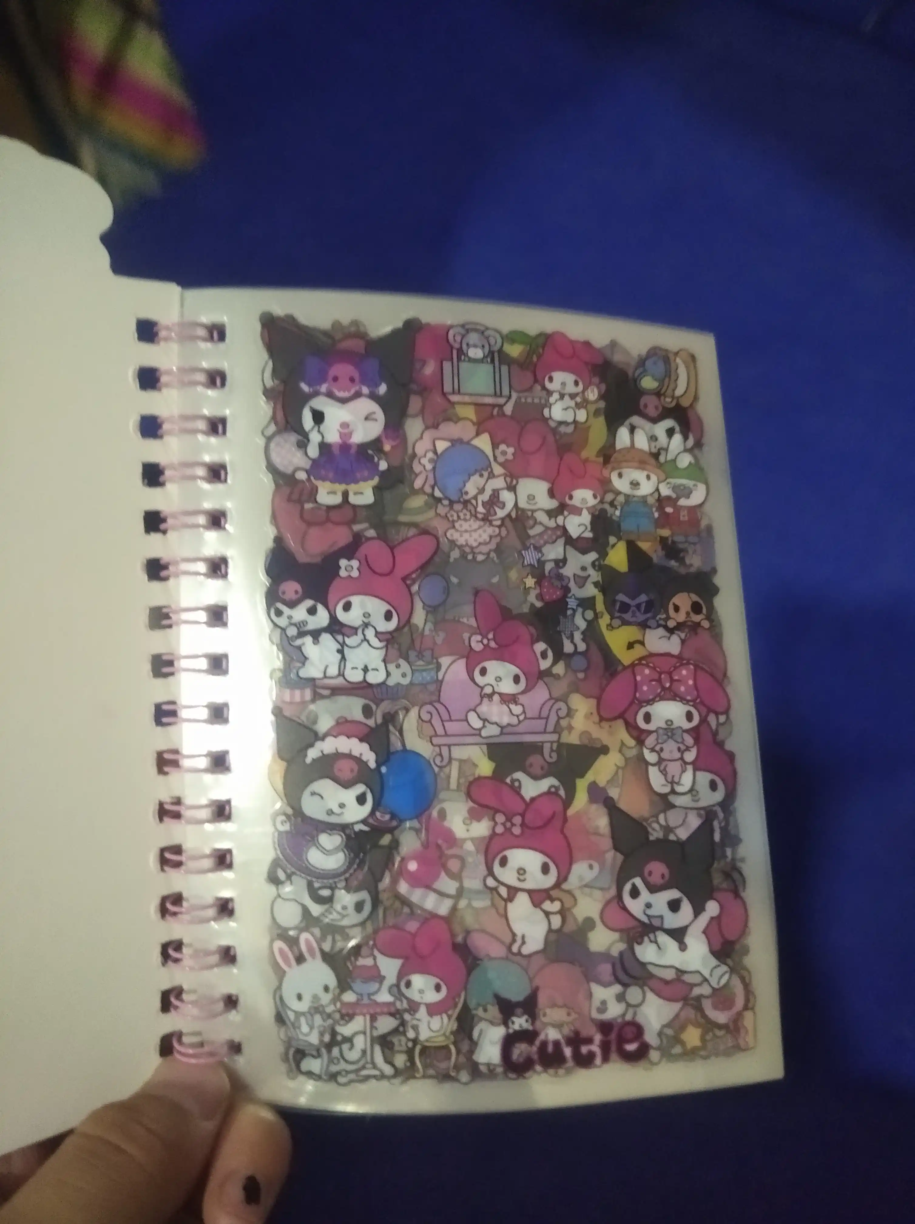 Bloknot stiker bilan Kuromi Sanrio, stiker kitobi, o'lchami 16 * 12 sm