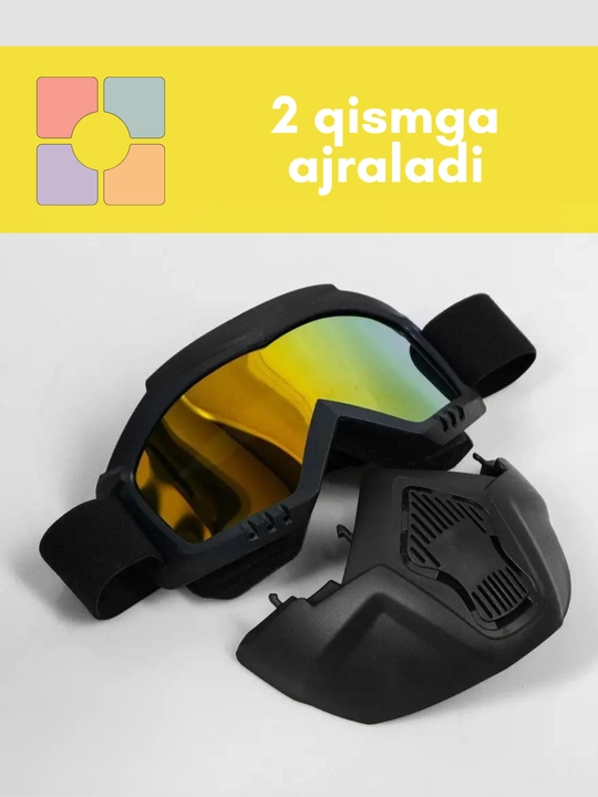 Maska ochki, velosiped, skuter va motosikllar uchun shamolga qarshi ochki niqob