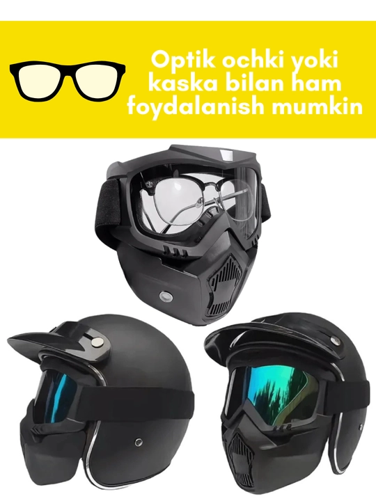 Maska ochki, velosiped, skuter va motosikllar uchun shamolga qarshi ochki niqob