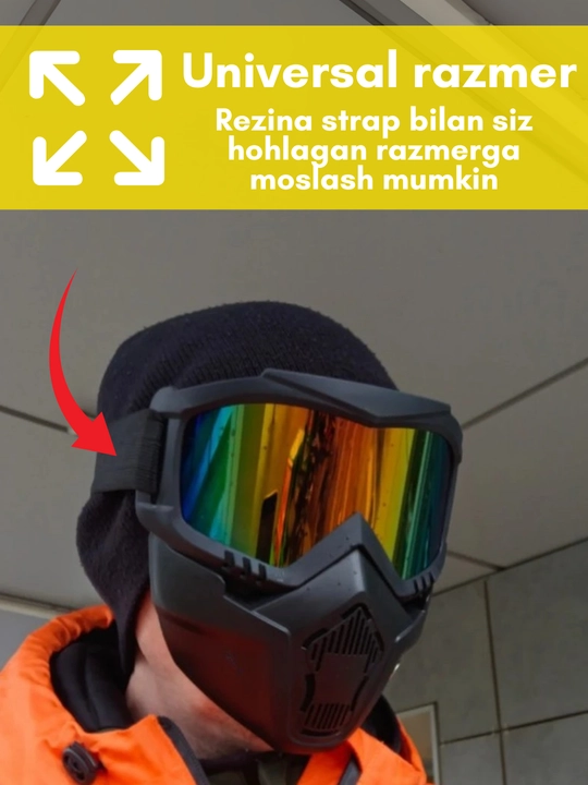Maska ochki, velosiped, skuter va motosikllar uchun shamolga qarshi ochki niqob