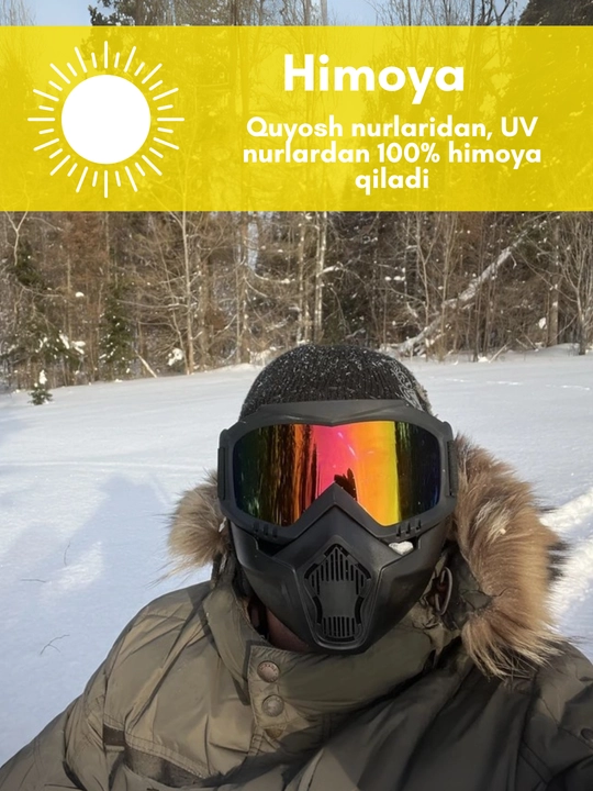 Maska ochki, velosiped, skuter va motosikllar uchun shamolga qarshi ochki niqob