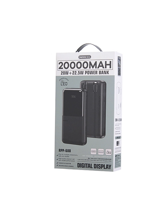 REMAX Power Bank tashqi batareyasi 22,5 W tez zaryadlash, 10000 dan 50000 mA/h, Type-C