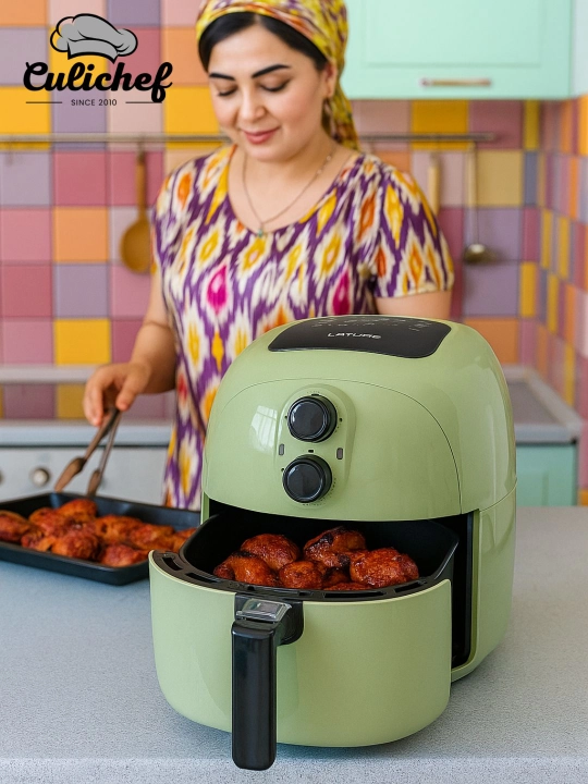 Elektr chuqur frityoz Air Fryer, kam yog'li, 5 litr, Culichef'dan 1400 Vt