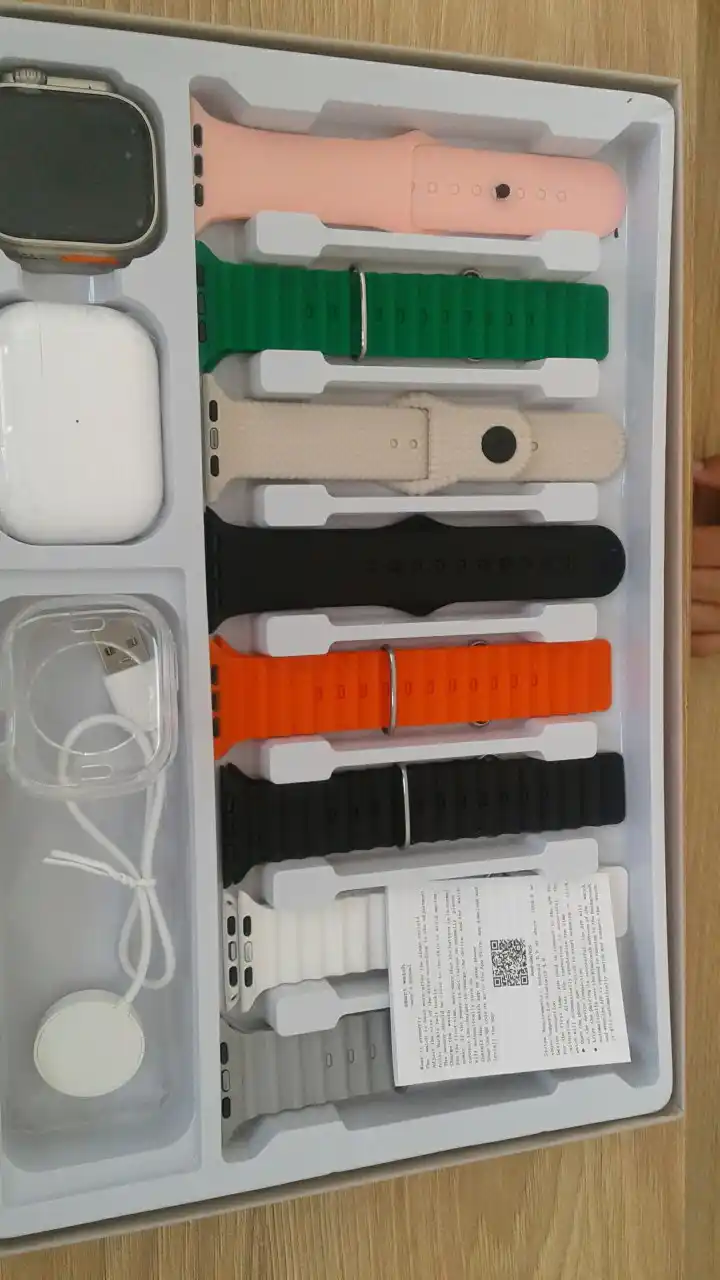 Умные часы, Smart Watch Ultra и наушники iPods pro, с 8 ремешками, подарочный набор 10 в 1