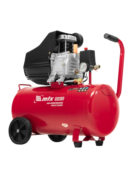 Компрессор воздушный MTX DC1500L/50, 1.5 кВт, 50 л, 210 л/мин, 58018