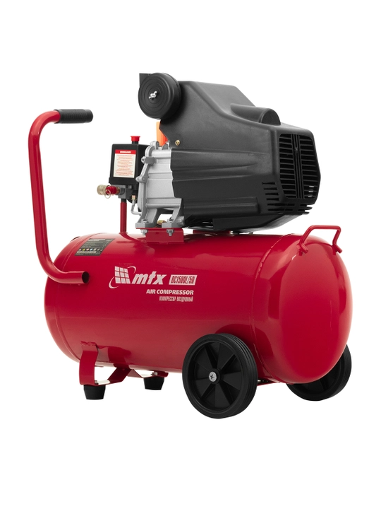 Компрессор воздушный MTX DC1500L/50, 1.5 кВт, 50 л, 210 л/мин, 58018