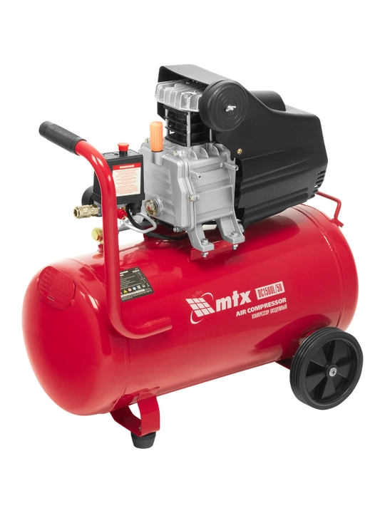Компрессор воздушный MTX DC1500L/50, 1.5 кВт, 50 л, 210 л/мин, 58018