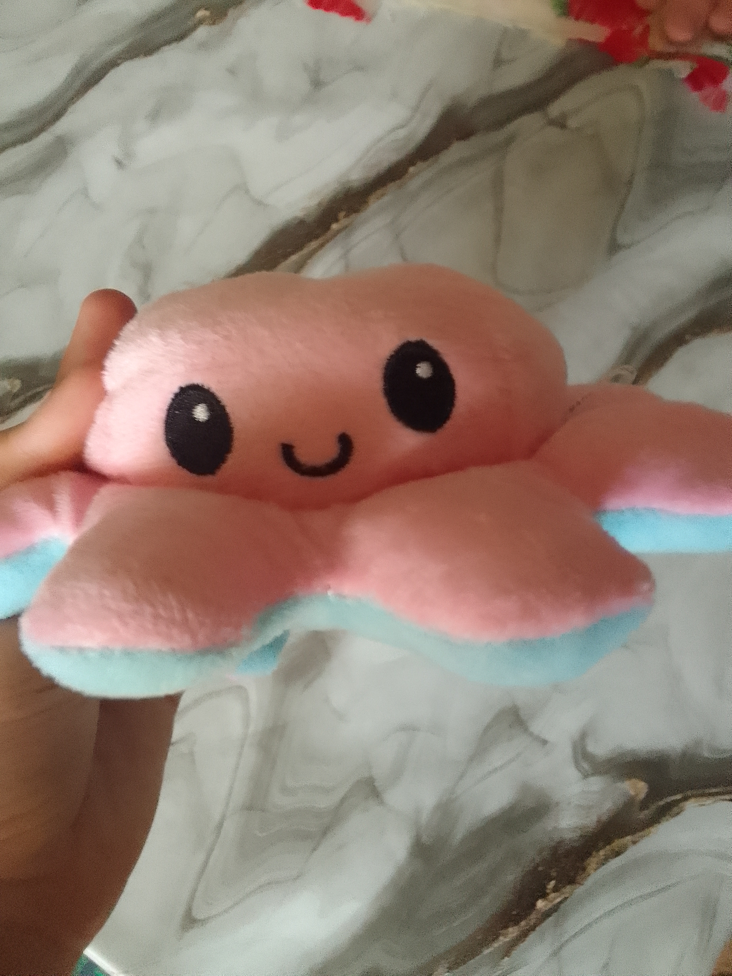 Мягкая антистресс игрушка осьминог-перевертыш, двухсторонний