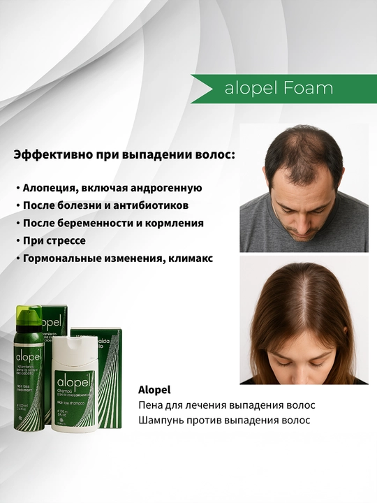 Alopel penka - soch to‘kilishiga qarshi ko‘pik, 100 ml