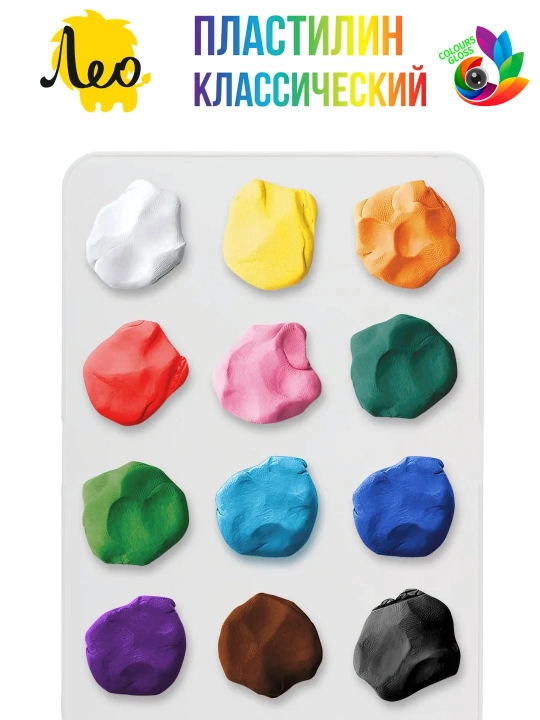Классический пластилин для детей - Лео, "Учись" 6, 8, 10, 12, 16 и 18 цветов