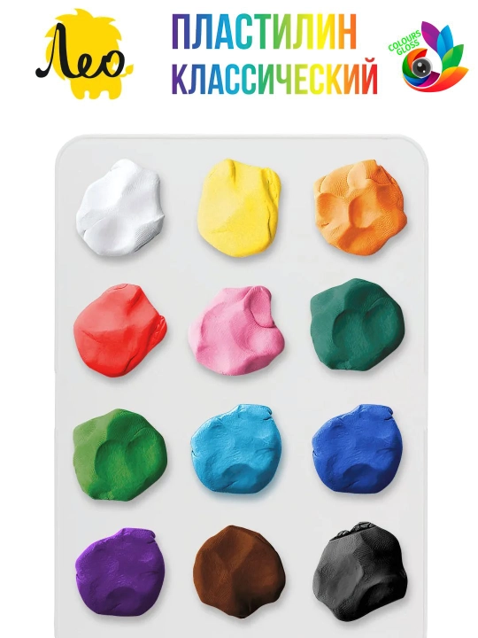 Классический пластилин для детей - Лео, "Учись" 6, 8, 10, 12, 16 и 18 цветов