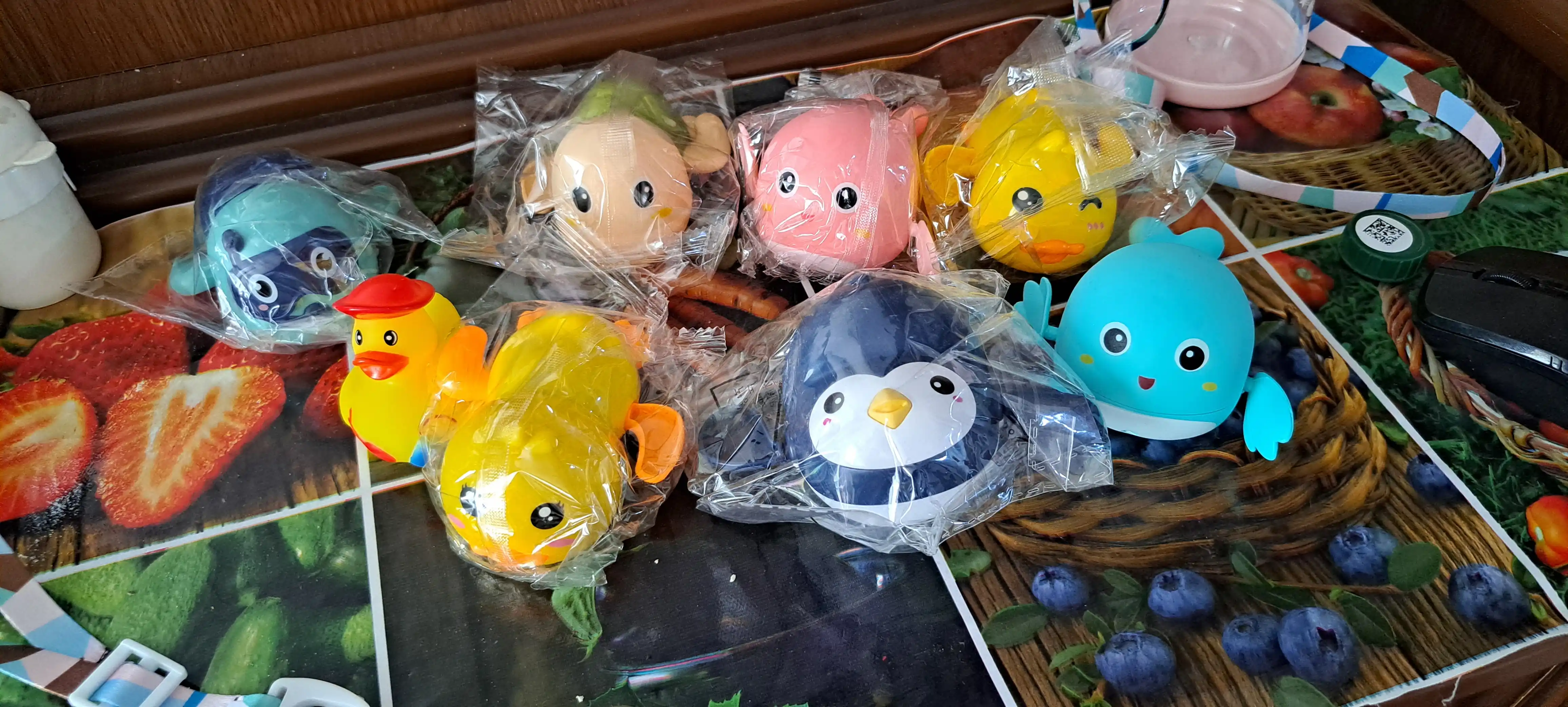 Заводной игрушки для купания, утка, кит, черепаха, 3 игрушки в наборе