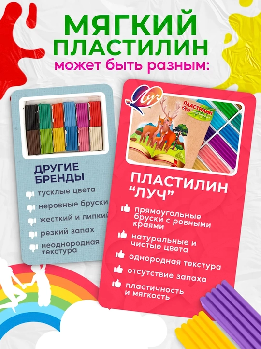 Классический пластилин для детей - Луч "ZOO" 6, 8, 12, 16, 24 и 30 цветов
