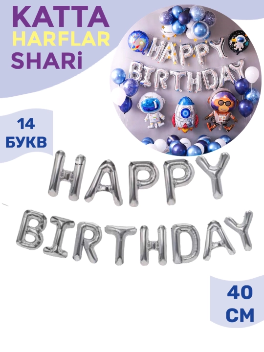 Шарики буквы Happy Birthday с днем рождения, надпись гирлянда на стену, набор для фотозоны