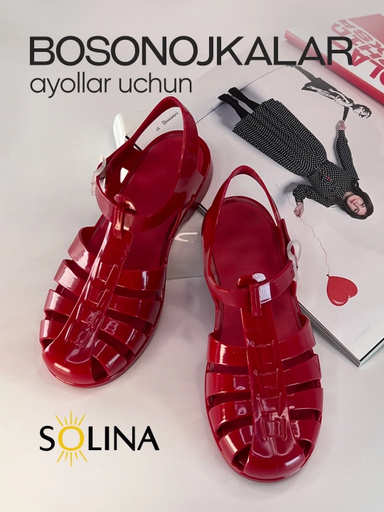 Solina ayollar sandallari, yozgi bosonojkalar, ochiq, plyaj. 1 o'lcham katta keladi, 35-40 - 