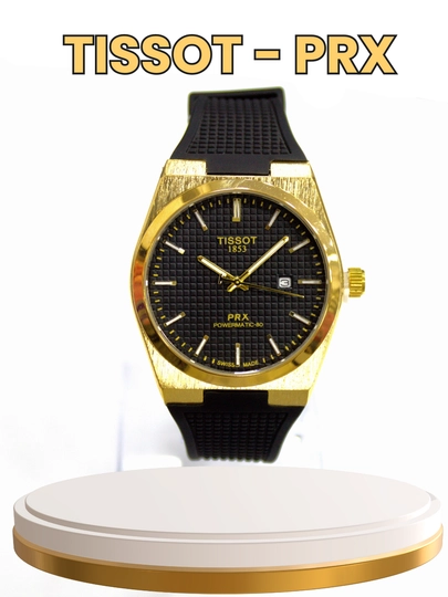 Мужские наручные часы TISSOT PRX, корпус с сапфировым стеклом, в подарочной коробке — NEWATCH-TSAPFIR-ЗОЛОТ