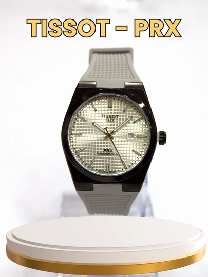 Мужские наручные часы TISSOT PRX, корпус с сапфировым стеклом, в подарочной коробке — NEWATCH-TSAPFIR-CЕРМЕЛ