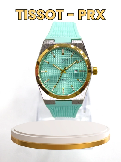 Мужские наручные часы TISSOT PRX, корпус с сапфировым стеклом, в подарочной коробке — NEWATCH-TSAPFIR-БИРЮЗ