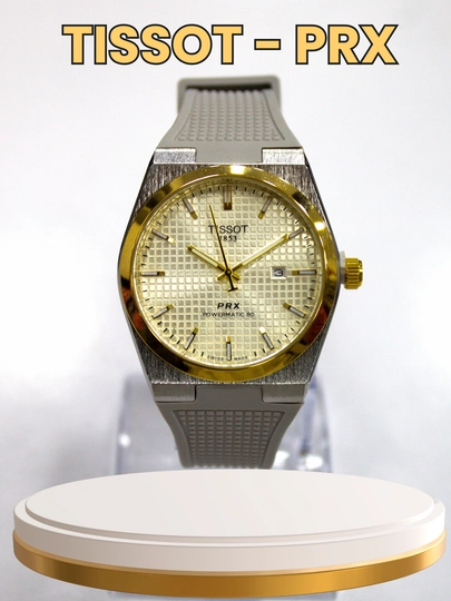 Мужские наручные часы TISSOT PRX, корпус с сапфировым стеклом, в подарочной коробке — NEWATCH-TSAPFIR-СЕРМЕТ