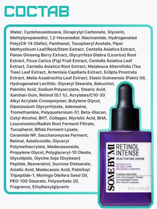 Chandiqlar, g‘ovaklar va notekisliklarga qarshi sezgir teri uchun Retinol yuz uchun zardobi