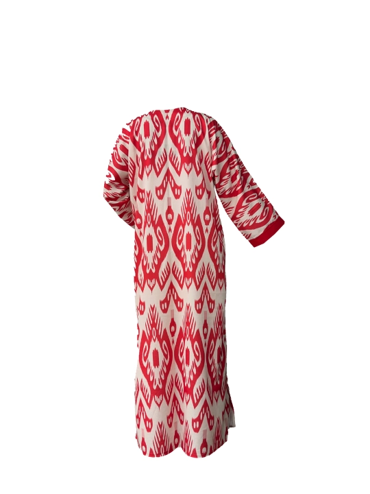 Ayollar abaya kiyimi, yopinchiq va xalat, 2 tasi 1 da, zig‘ir tolali, milliy uslubda, katta o‘lchamda