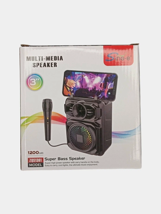Kоlonka karaoke simsiz mikrofon, Bluetooth ZQS, RGB yoritgichli