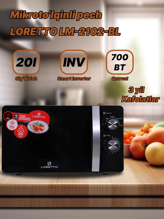 Mikroto'lqinli pech Loretto LM-2101, LM-2102, LM-2103, LM-2104, LM-2105, LM-2302, LM-2306