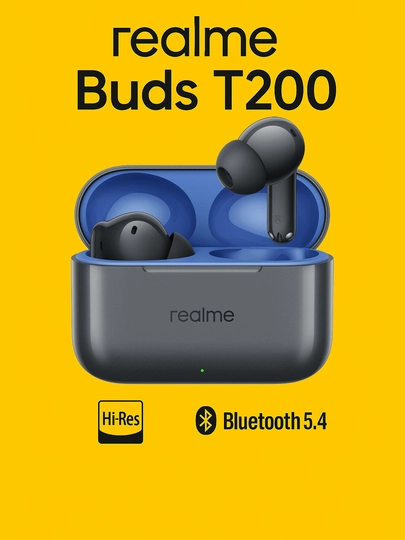 Realme Buds T200, Hi-Res, Bluetooth 5.4 mikrofonli simsiz quloqchinlar 9
