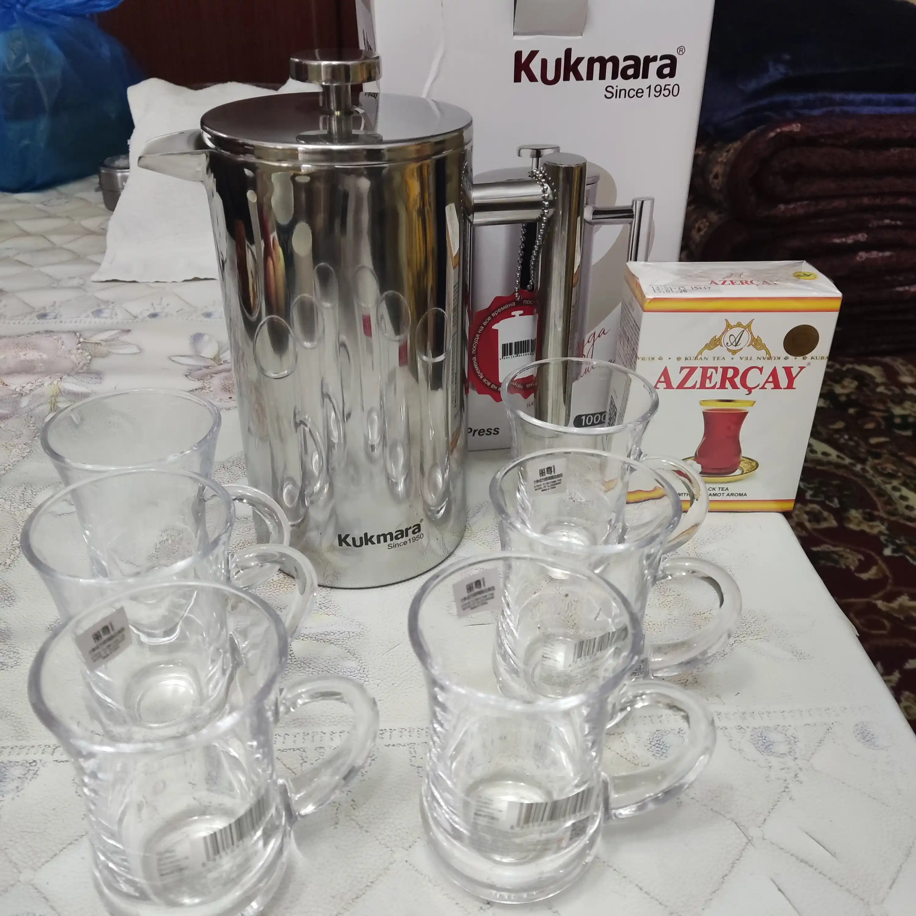 Choy va qahva uchun turk finjonlar to'plami,armuda, krujka, Blinkmax, 6 dona
