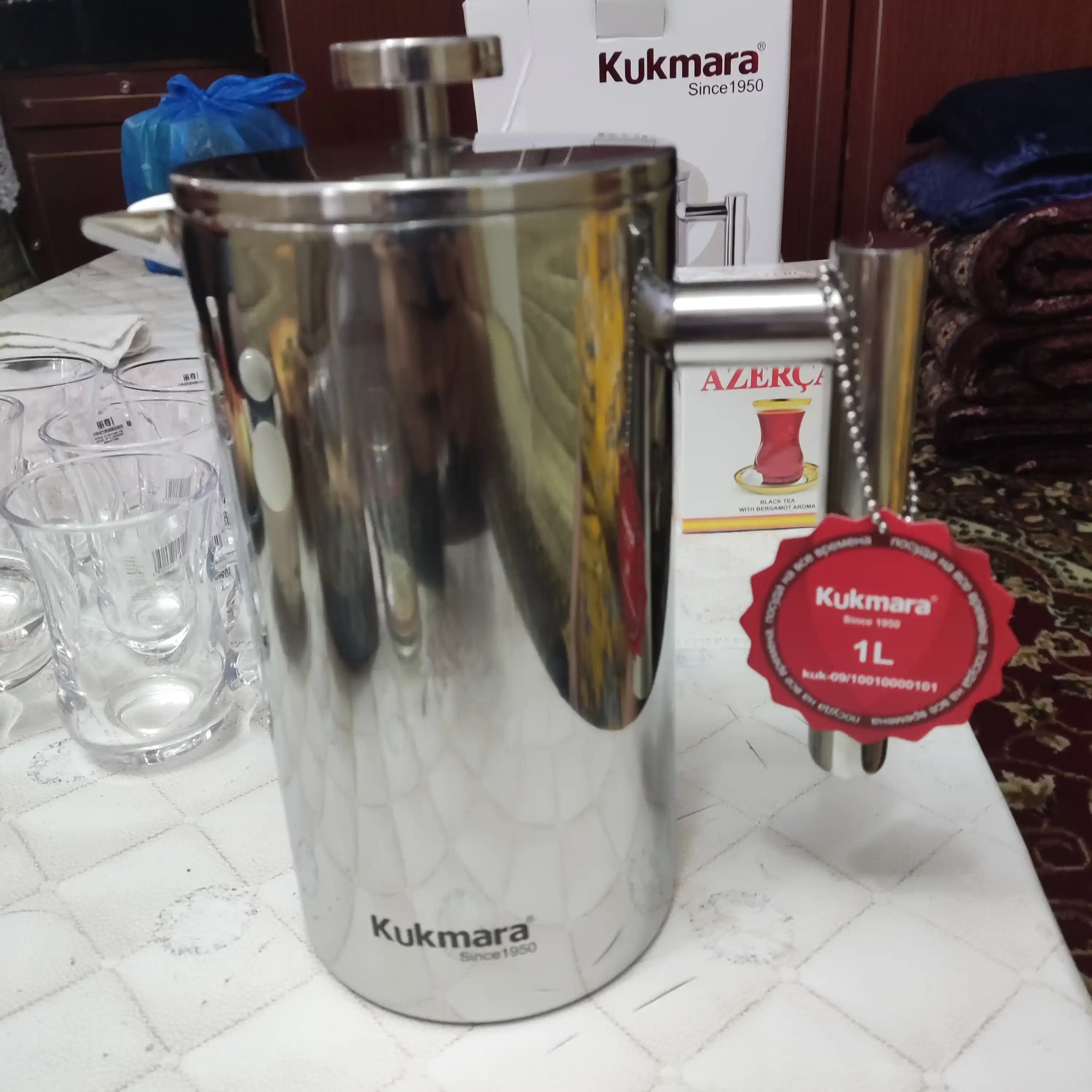 Чайник заварочный из нержавеющей стали, Kukmara, 1 л