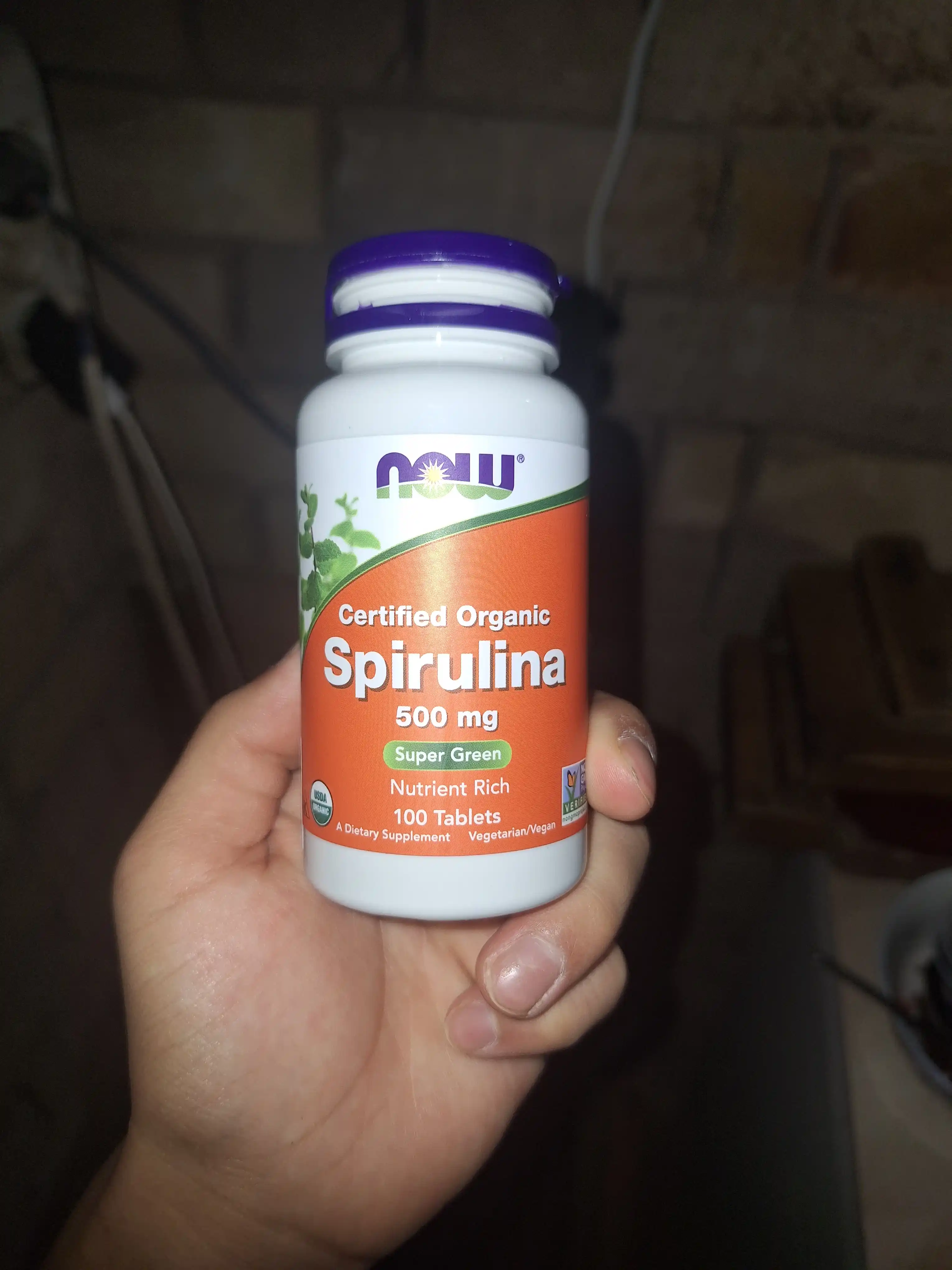 NOW Foods Organik spirulina 500 mg, 100 tabletka – tabiiy oziq moddalari manbai