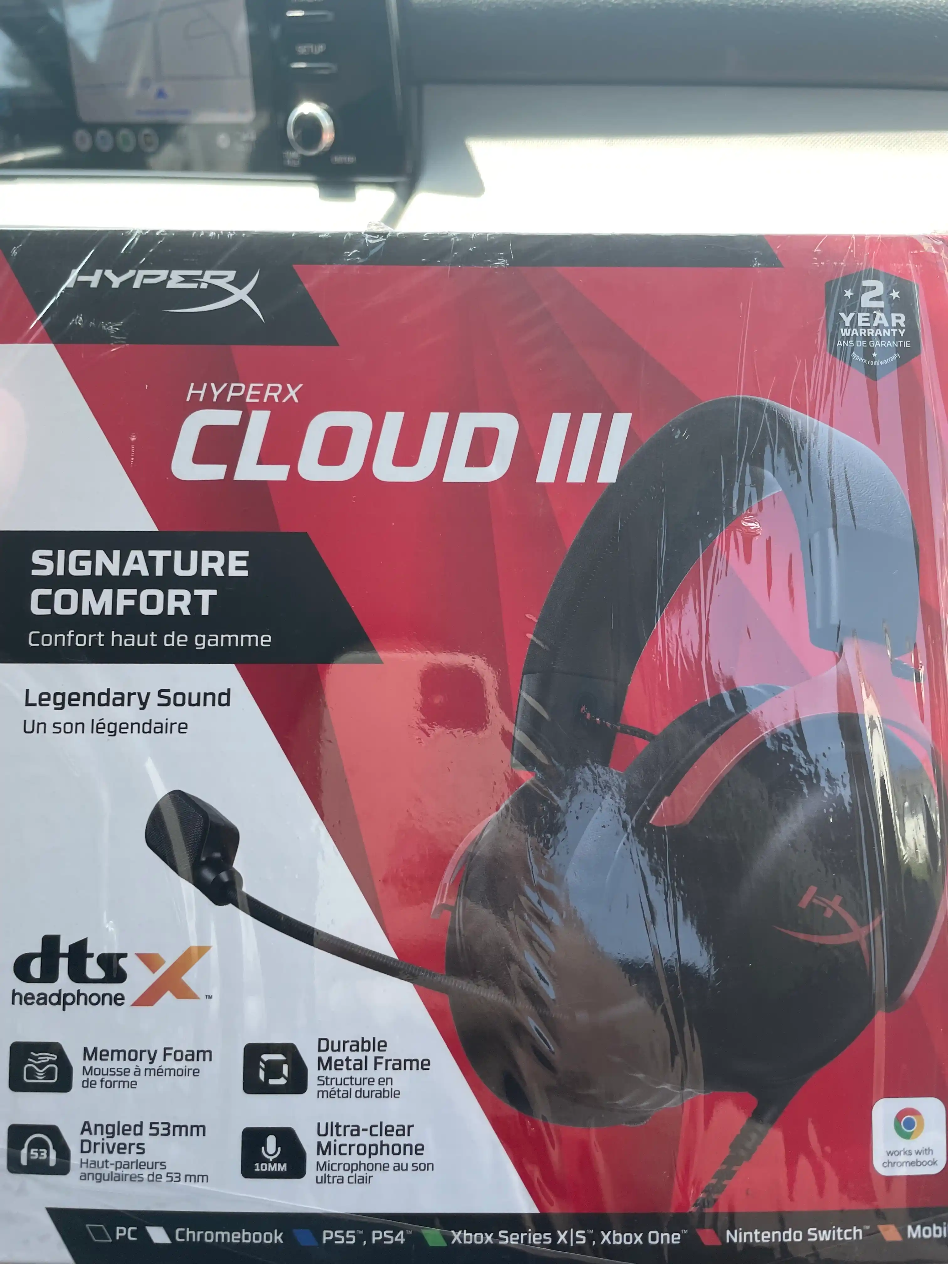 Oyin simli quloqchinlari HyperX Cloud III 7.1, oyin eshitish vositasi 727A8AA 727A9AA