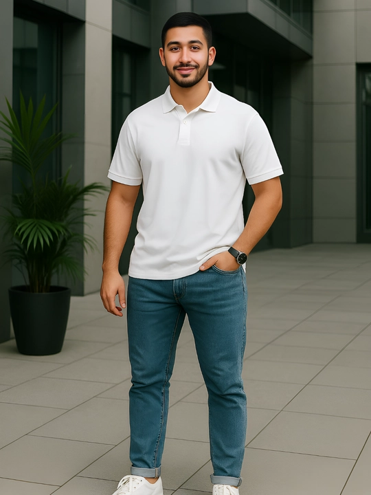 Erkaklar uchun futbolka polo, 100% paxta, bir o'lchamga katta