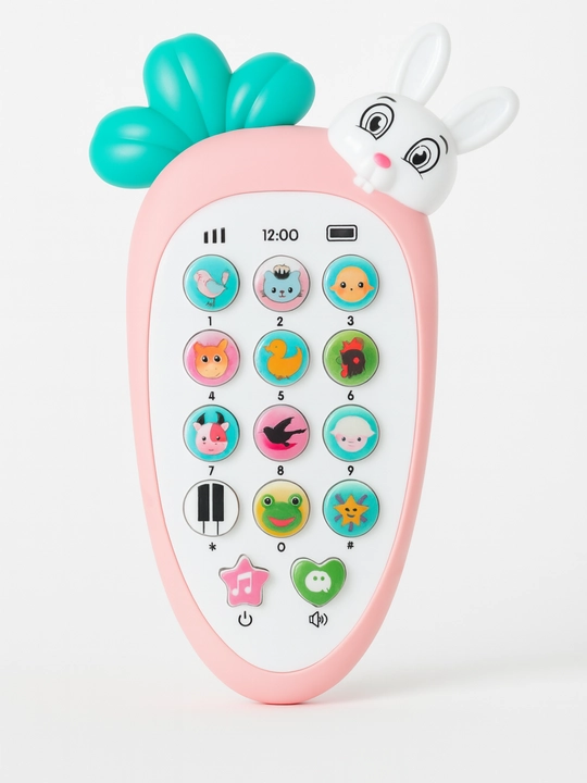 6 oylik va undan katta bolalar uchun yorug‘lik, tovushlar va ohanglar bilan jihozlangan musiqiy rivojlantiruvchi telefon