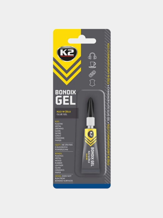 K2 PROLOK BONDIX GEL 3 g gel yopishtiruvchi tezkor ta'sir, 30 soniyada kuchli ulanish